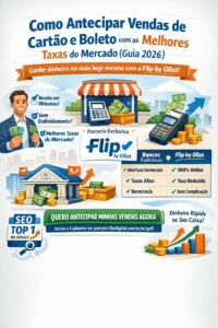 Antecipação de vendas cartão de crédito e boleto Flip by Olist guia 2025