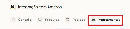 Visão geral da aba Mapeamentos da integração Amazon no Olist ERP