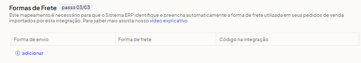 Mapeamento de Formas de Frete na integração Amazon do Olist ERP
