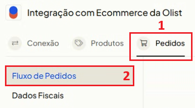 Seção URLs de notificação no ERP dentro da aba Conexão para copiar o link de Importação de pedidos