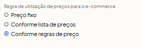Configuração da Regra de utilização de preços para o e-commerce no Olist ERP