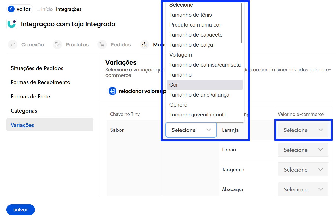 Tela oficial do Olist ERP - Mapeamentos de Categorias da Loja Integrada - Passo 13