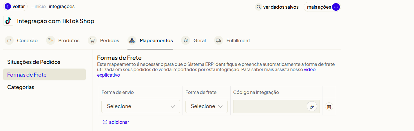 Tela oficial do Olist ERP - tut18_integrar_tiktok_shop_olist_erp Passo 34