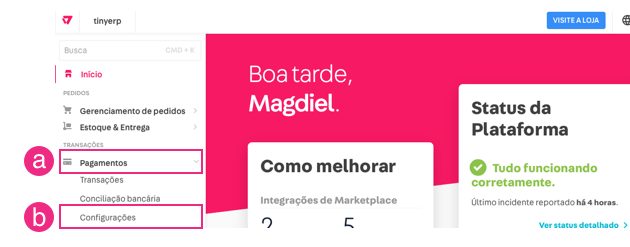 Tela oficial da integração VTEX no Olist ERP - Passo 4