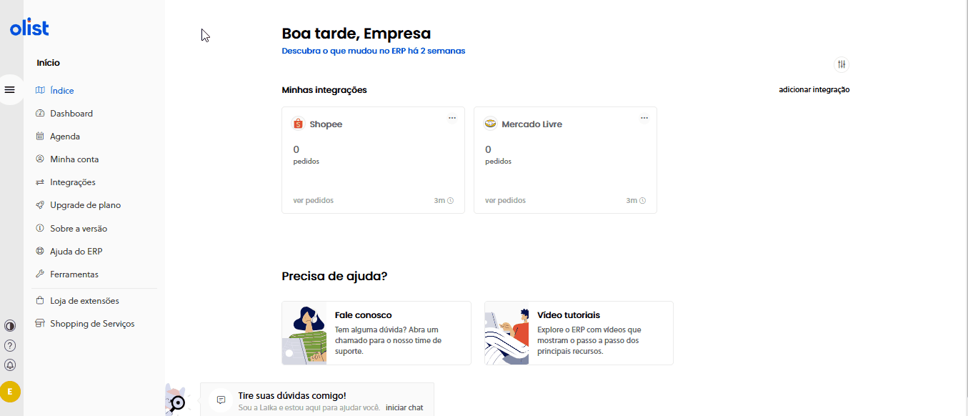 Tela oficial do Olist ERP - tut9_loja_fisica_implementacao Passo 11