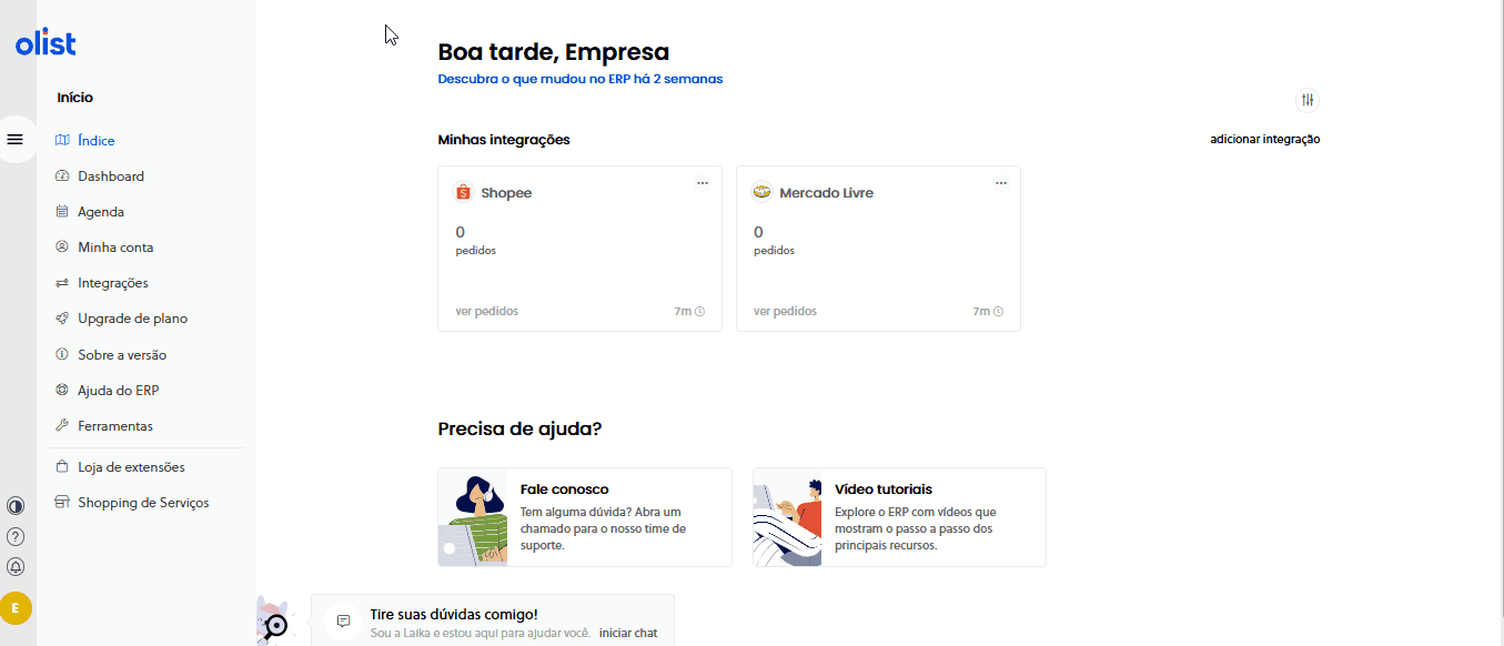 Tela oficial do Olist ERP - tut9_loja_fisica_implementacao Passo 12