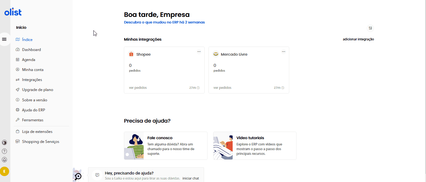 Tela oficial do Olist ERP - tut9_loja_fisica_implementacao Passo 13