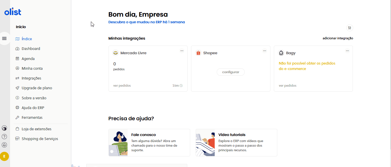 Tela oficial do Olist ERP - tut9_loja_fisica_implementacao Passo 4