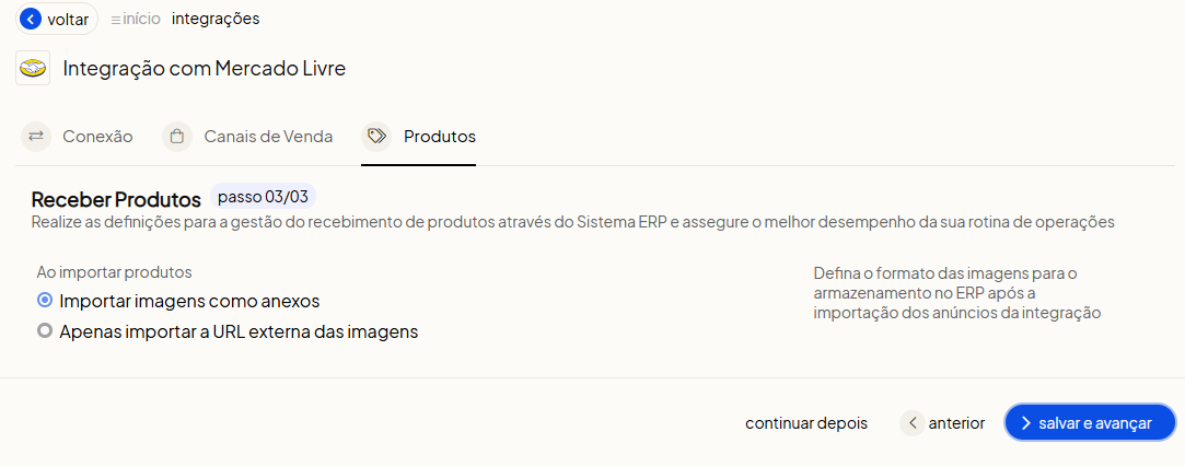 Tela oficial do Olist ERP - tut15_mercado_livre_hub_olist Passo 10