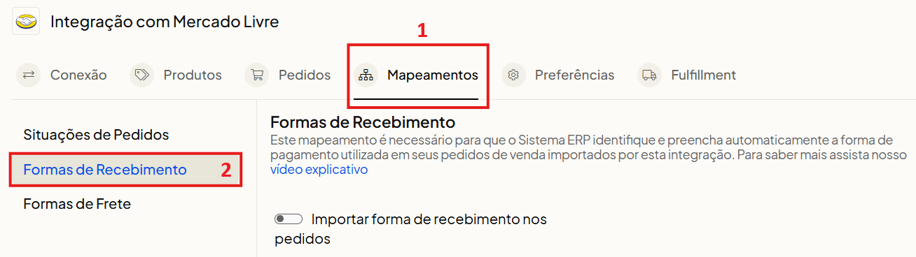 Tela oficial do Olist ERP - tut15_mercado_livre_hub_olist Passo 41