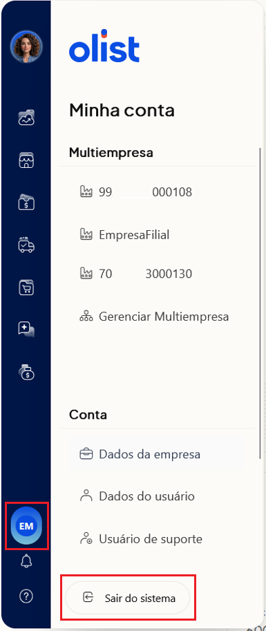 Tela oficial do Olist ERP - tut5_menu_global Passo 5