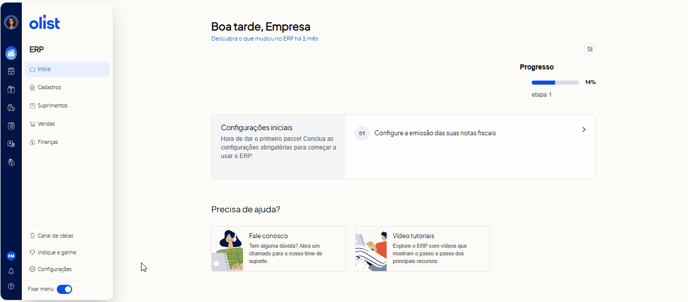 Tela oficial do Olist ERP - tut5_menu_global Passo 9