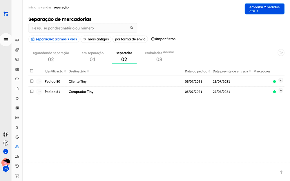 Tela oficial do Olist ERP - tut36_separacao_bipagem_produtos Passo 2
