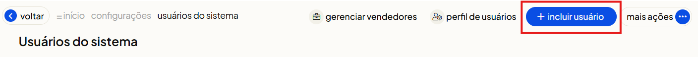 Tela oficial do Olist ERP - tut8_usuarios_permissoes Passo 4 destacando o botão incluir usuário