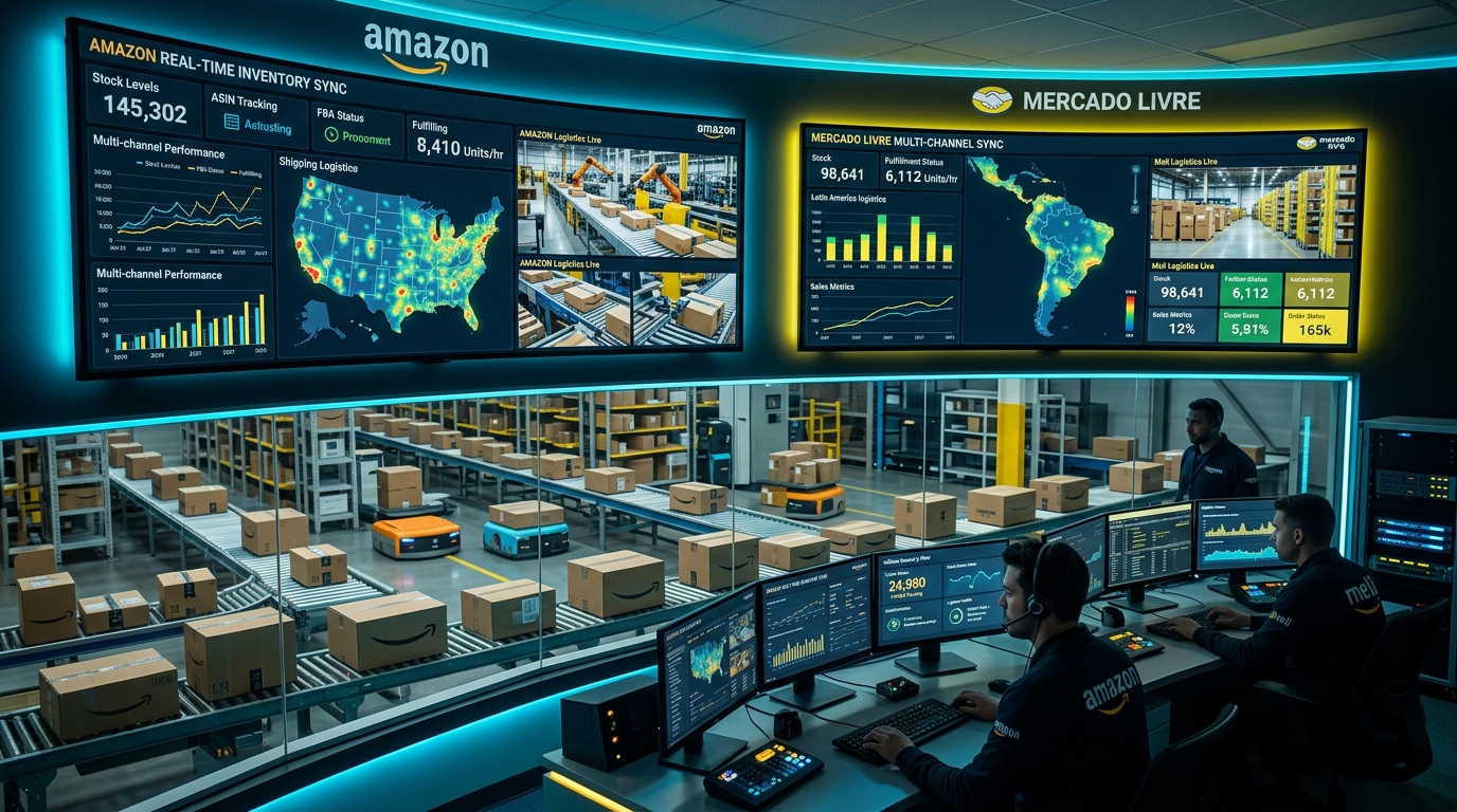 Amazon Brasil e Mercado Livre com Estoque Unificado no Olist ERP em 2026