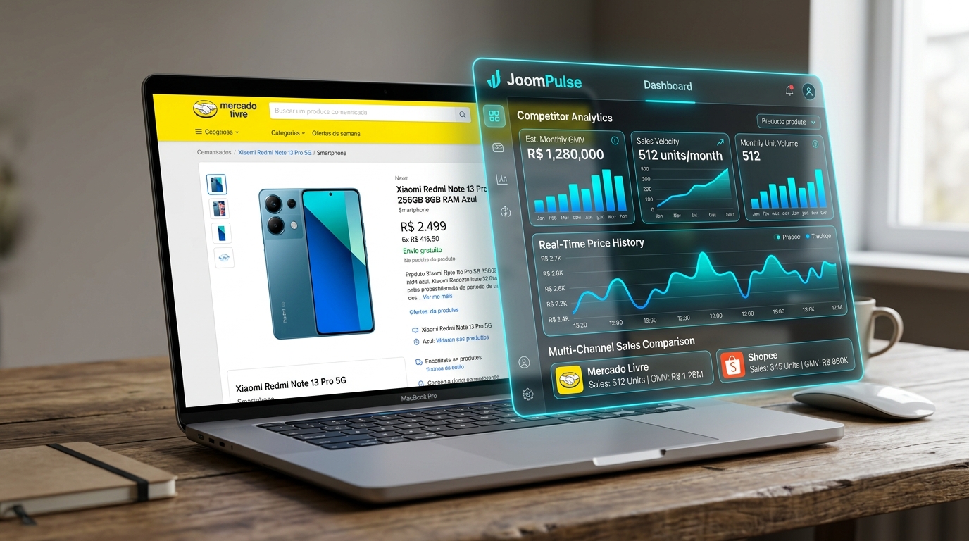 Extensão da JoomPulse para Chrome: Como Analisar Concorrentes e Faturamento Navegando no Mercado Livre e Shopee