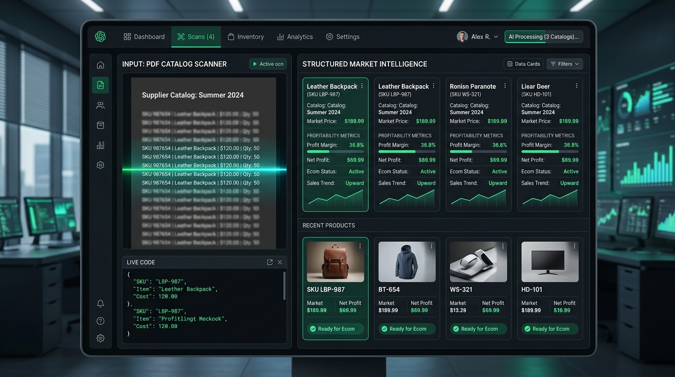 Scanner de Catálogos de Fornecedores por IA: Como Minerar Produtos no Mercado Livre sem Planilhas